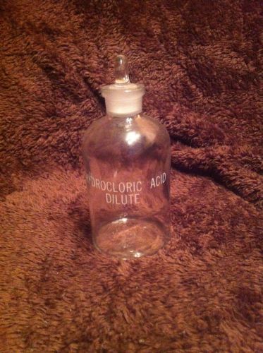 Vintage Hydrocloric Acid Dilut Bottle Glass
