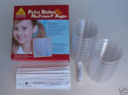 Auspex petri dishes &amp; nutrient agar kit apb101 for school science fair project for sale