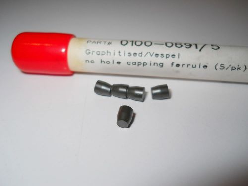 (5) Hewlett Packard Blank No Hole Vespel Graphite Capping Ferrules, 0100-0691