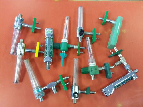 Oxygen flow meters lot of 10 chemetron puritan precision medical ohio as-is for sale