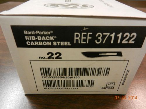 Bard Parker 371122 Blades Carbon Steel Surgical Size 22 NEW 150pcs