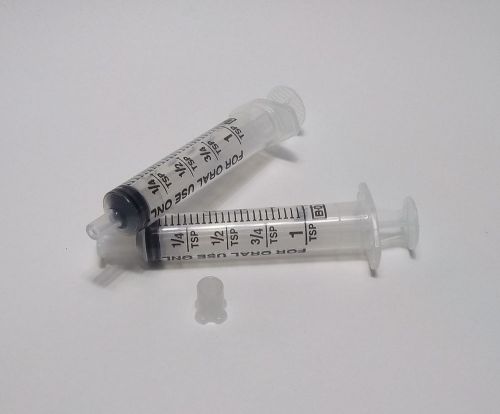 20 count: 5 ml (1 tsp) bd oral syringe with tip/cap for sale