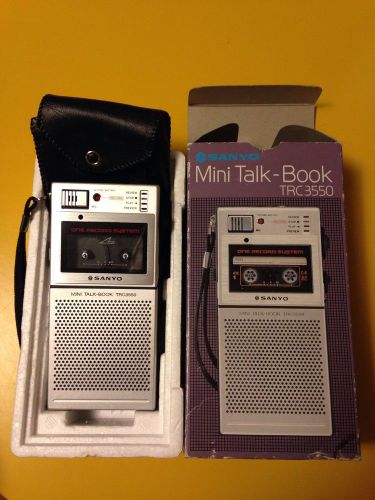 SANYO Mini Talk-Book TRC 3550 NOS Mini Cassette Tape Recorder Case Vintage