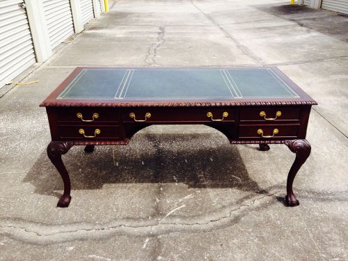 Leather Top Ball And Claw desk Excellent Condition Comes With Credenza