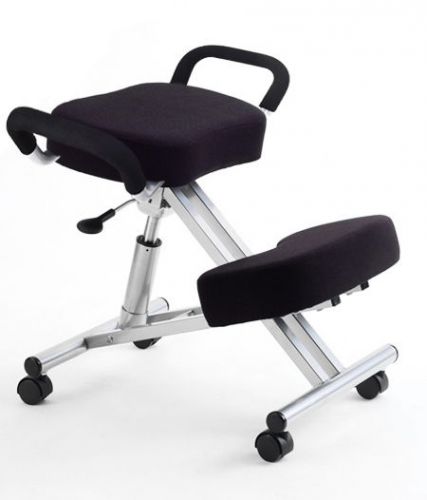 Black memory foam kneeling office chair with removable handles for sale