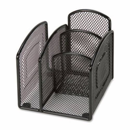 Lorell Mini Desktop Organizer, 4-3/4&#034;x5-1/8&#034;x5-1/4&#034;, BK Mesh (LLR37522)