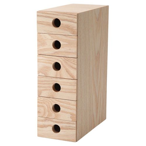 MUJI MDF 6 Drawer CASE Box Wooden Storage Desktop Organizer MOMA from JAPAN