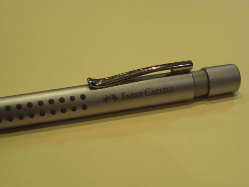 FABER CASTELL BALLPOINT PEN SILVER  GRIP 2011 OFFICE SCHOOL WRITTING BLUE MEDIUM