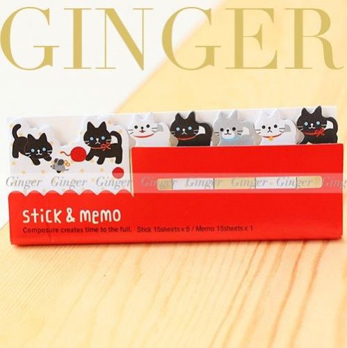 Kitty cat play ball 90 pages sticker post it bookmark memo marker sticky notes for sale