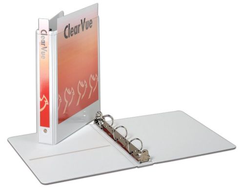 Mini ClearVue Round Ring Binder, 8.5 x 5.5 In, 1 In Capacity, White (07100)