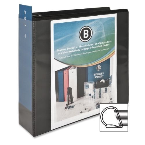 Business Source Basic D-Ring View Binder - Letter - 3&#034;- Blk - 1 Ea - BSN28449