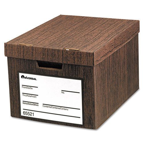 Heavy-duty storage box, letter/legal, fiberboard, woodgrain, 12/carton for sale