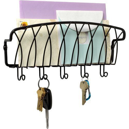 Mail Key Holder Organizer Storage Wall Mount Rack Letter Rack Hook Home Office