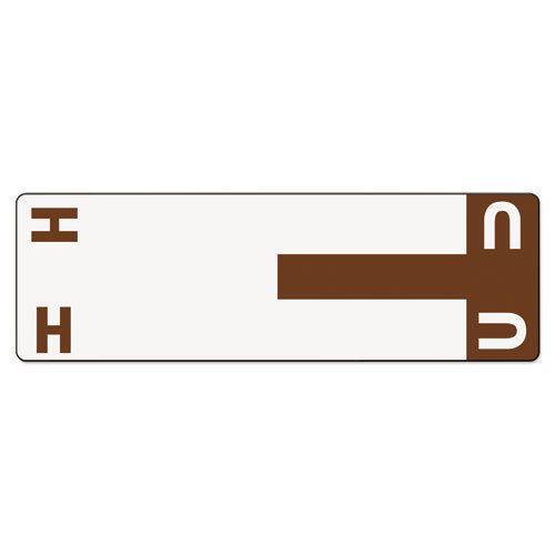 Alpha-Z Color-Coded First Letter Name Labels, H &amp; U, Dark Brown, 100/Pack