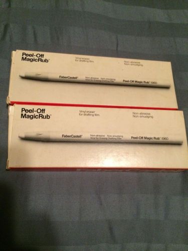 VINTAGE/FABER CASTELL MAGIC-RUB PEEL OFF PAPER VINYL ERASERS 1960-FULL BOX+4!!