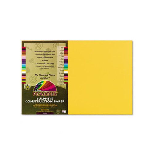 Pacon Corporation Peacock Sulphite Construction Paper, Rigid, 12 x 18 Gold