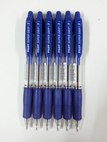 PILOT SUPER GRIP BPGP-10R-F 0.7mm fine ball point pen 6 PCS Blue