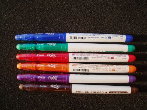 6 Colors Pilot Frixion Felt Tip Pen(Blue Green Red Orange Purple Brown)