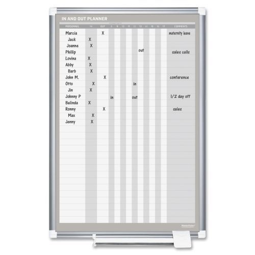 In-Out Magnetic Dry Erase Board, 24x36, Silver Frame