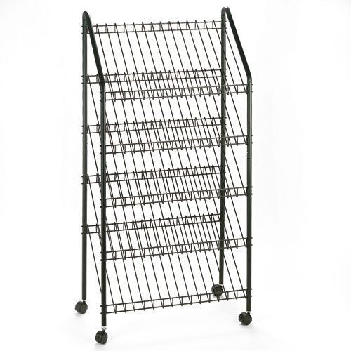 Safco Five-Shelf Welded Wire Mobile Literature Display Rack, - SAF4129CH