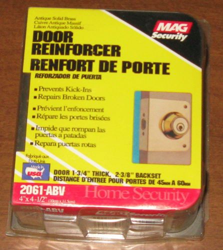 Door Reinforcer, Mag Secur. 2061-ABV, Solid Brass, DOORS 1-3/4&#034;, 2-3/8&#034; BACKSET