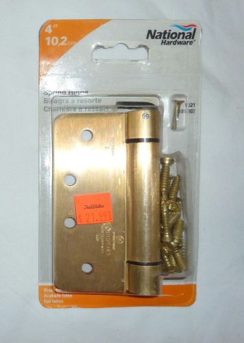 (1) National N185-207 V521 4&#034; x 4&#034; Adjustable Spring Hinge SATIN BRASS NEW!