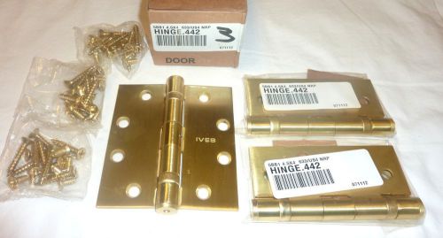 3 Ives 5BB1 4.5&#034; x 4&#034; 633/US4 NRP Mortise Ball Bearing Butt Hinges SATIN BRASS