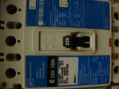 Cutler-Hammer Circuit Breaker EDH3225W 3-pole 100k!@240v 225 AMP