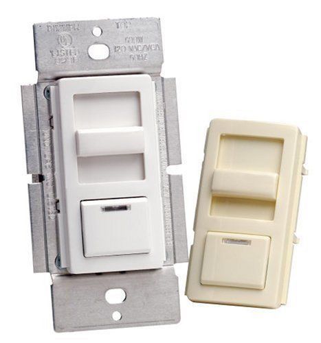 Leviton R10-IPI06-1LM Decora Illumatech Slide Dimmer with Preset LED 600Watt Whi