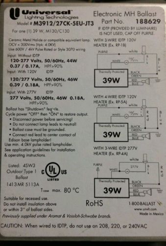 1 ballast m3912/27ck-5eu-jt3 for sale