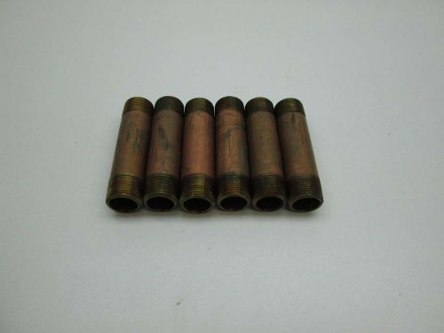 LOT 6 NEW NIPPLE 4IN LONG 3/4IN NPT BRONZE D392243