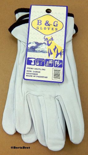 NEW, LT GRAY B&amp;G GOATSKIN DRIVER&#039;S GLOVES, #6827L - SIZE LARGE - FREE SHIP!