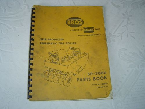 BROS SP-3000 self propelled pneumatic tired roller parts book manual