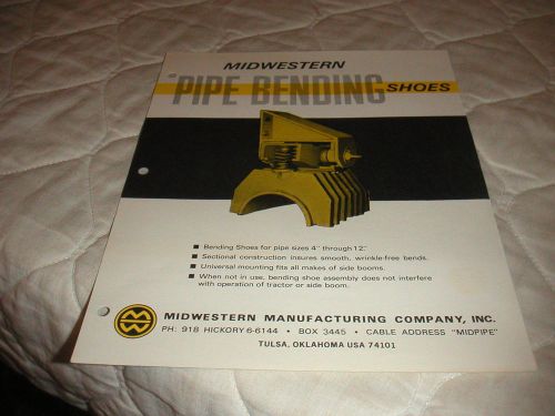 1970&#039;s MIDWESTERN PIPE BENDING SHOES SALES BROCHURE