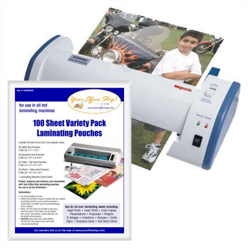 Majestik hrl-2112 12&#034; hot laminating machine w/ 100 assorted laminator pouches for sale