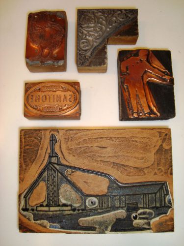 Vintage or antique wooden printer&#039;s block graphics for sale