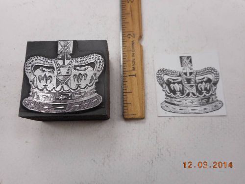 Letterpress Printing Printers Block, Royal Crown for King or Queen