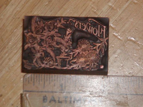 Antique FLOWERS Header Printers Block