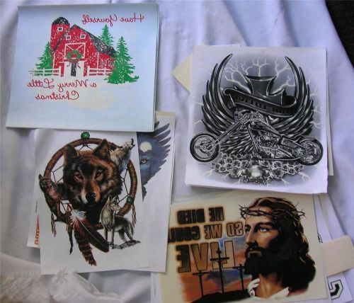 Lot of Heat Transfer Patterns Christmas, Halloween, Christian, more