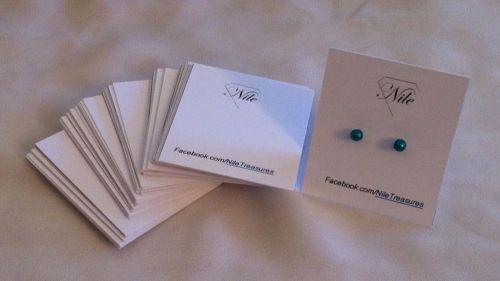 100 Custom Made Earring/Pendant Display Cards for Handmade Jewelry 2x2 inch