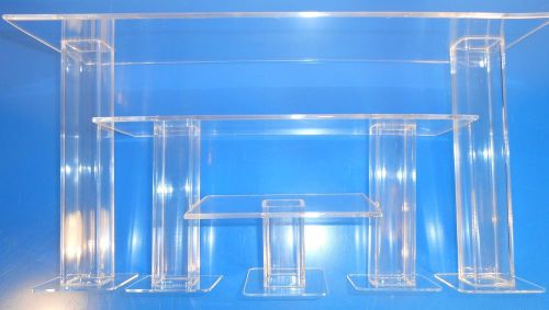 3 Acrylic Display Risers - (4 x 12 x 6) - (3 x 9 x 4) - (3 x 4 x 2) - NEW