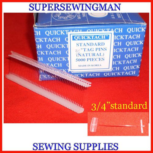 NEW 1000 PCS. WHITE STANDARD PRICE TAGGING PIN BARBS FASTENERS 3/4 &#034; STANDARD