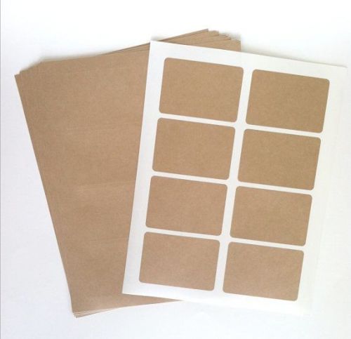 Blank Rectangle Kraft Labels (10 sheets)