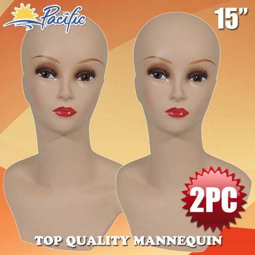 Realistic Plastic life size Female MANNEQUIN head display wig hat glass PDXC 2pc