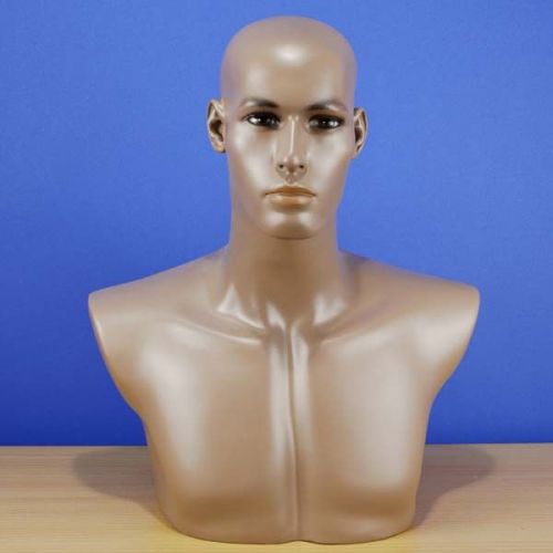 Brand New  20&#034; Brown-Black Head &amp; Chest Male Mannequin 201B 