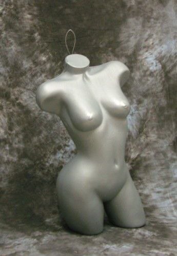 34&#034;24&#034;37&#034; FEMALE 3/4 TORSO MANNEQUIN + LOOP GREY #5005