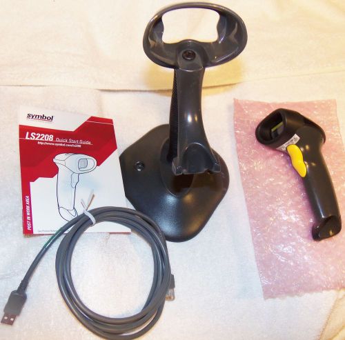 Motorola Symbol HP BLACK LS2208 BarCode Scanner KIT w USB Cable Stand Guaranteed