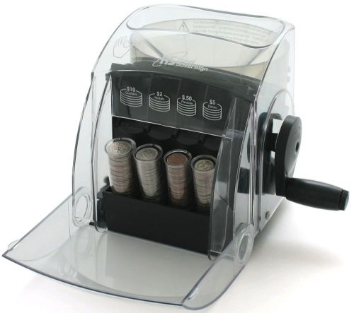 Royal Sovereign Sort &#039;N Save Manual Coin Sorter, Black/Clear (QS-1), New