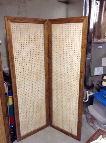 Pegboard Peg Board Display Organizer Store Vintage Portable Stand Alone Bi-Fold