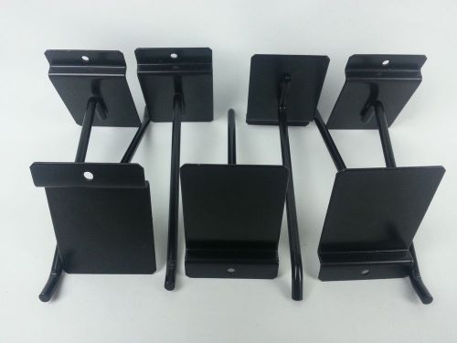 7 Black 6&#034; Slatwall Hooks Wall Slot